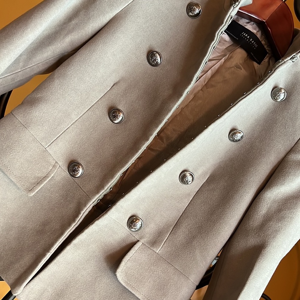 ZARA Faux Suede Military Jacket - Picture 9 of 13